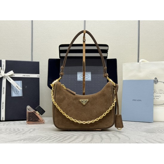 F500 with counter counter version of the full set of packaging exclusive customized suede suede Hobo 1BC204 hand carry armpit bag crossbody bag this Hobo hand carry armpit bag crossbody bag is very strong function of a bag of three too perfect using impor
