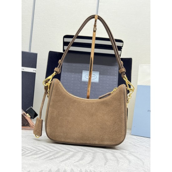 F500 with counter counter version of the full set of packaging exclusive customized suede suede Hobo 1BC204 hand carry armpit bag crossbody bag this Hobo hand carry armpit bag crossbody bag is very strong function of a bag of three too perfect using impor