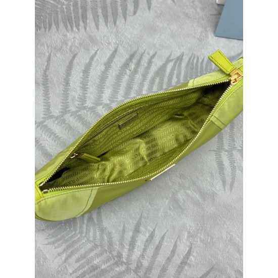 F490 with counter counterpart full set of packaging exclusive customized new crescent moon bag green 1BH222 multifunctional crossbody bag this ReNylon handbag is made of recycled nylon fabric exquisite and versatile fusion of archival library styling and 