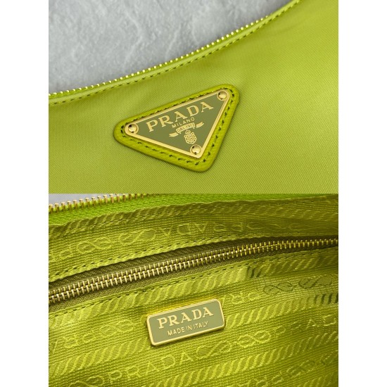 F490 with counter counterpart full set of packaging exclusive customized new crescent moon bag green 1BH222 multifunctional crossbody bag this ReNylon handbag is made of recycled nylon fabric exquisite and versatile fusion of archival library styling and 