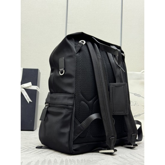 F500P home out of the new duffel bag 2VZ025 triangle label top original goods Taiwan nylon material adjustable straps back fabric Saffiano leather handles two-way zipper closure two zippered outside pockets nylon lining one zippered inside pocket and a po