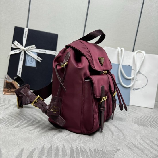 F470 with a full set of matching counter packsExclusive order Gold Buckle Classic Backpack 1BZ677 Gold HardwareThis practical and innovative backpack is made of imported nylon fabricAdjustable shoulder straps and woven carry handlesRemovable ReEdition lea