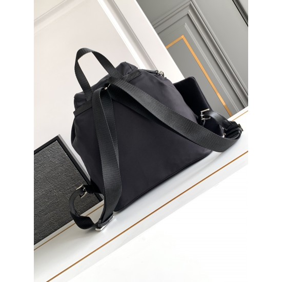 p380 new backpack 1BZ811 this nylon shoulder bag is made of exquisite Saffiano leather trimmed with a blend of materials and adorned with a triangular logo highlights the charm of fashion and elegance also comes with a detachable small handbag lightweight