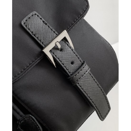 p380 new backpack 1BZ811 this nylon shoulder bag is made of exquisite Saffiano leather trimmed with a blend of materials and adorned with a triangular logo highlights the charm of fashion and elegance also comes with a detachable small handbag lightweight