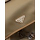 F660Prada new parachute backpack triangular enamel nameplate logo adjustable nylon shoulder straps 2VZ135 imported parachute fabric imported white steel hardware accessories this sports style parachute schoolbag front and sides are equipped with practical