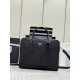 F850 Classic Briefcase Leather Shoulder Strap 2VE011 made of imported Saffiano leather Detachable adjustable cross grain shoulder strap Top brushed hardware Two-way zipper zipper closure to the end of the newest design Newly designed Prada logo lining Fou