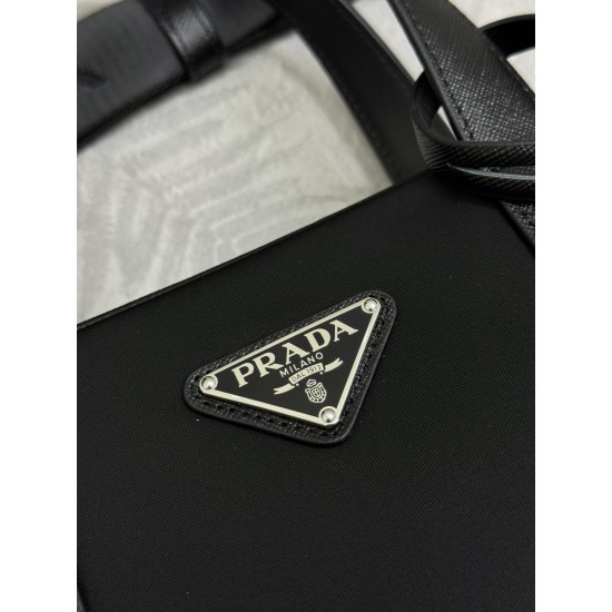 F540 new briefcase 2VE368 nylon fabric using imported nylon fabric and Saffiano leather handle removable adjustable nylon shoulder strap design looks more fashionable metal accessories and titanium zipper functionality internal compartment two pockets one