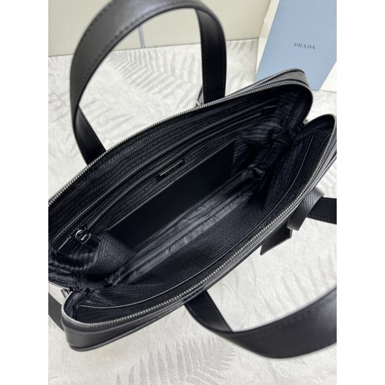 F540 new briefcase 2VE368 nylon fabric using imported nylon fabric and Saffiano leather handle removable adjustable nylon shoulder strap design looks more fashionable metal accessories and titanium zipper functionality internal compartment two pockets one