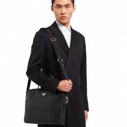 Nylon fabric briefcase top view