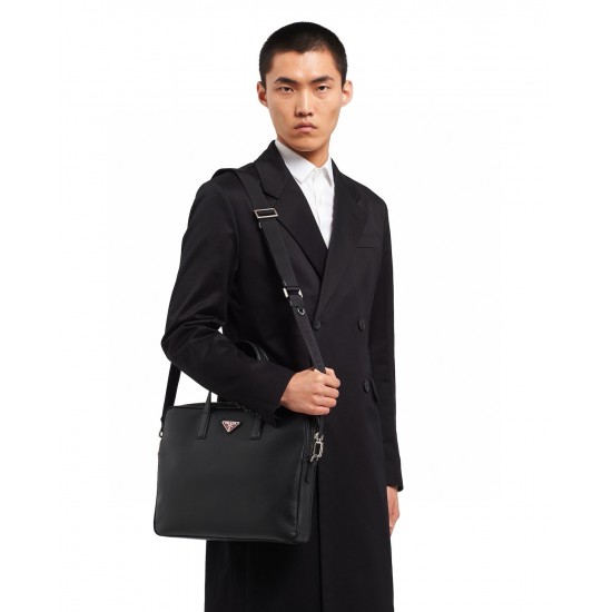 Nylon fabric briefcase top view
