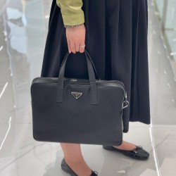 Nylon fabric briefcase top view