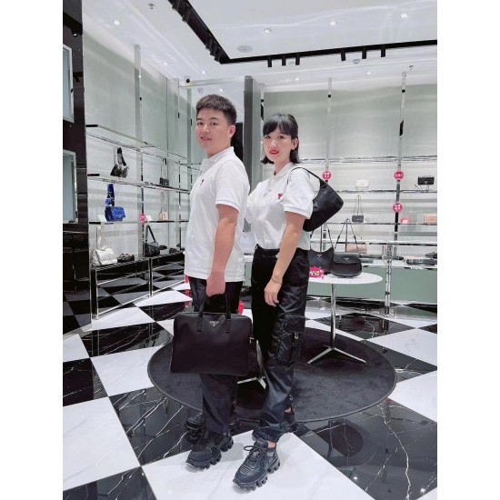 Nylon fabric briefcase top view