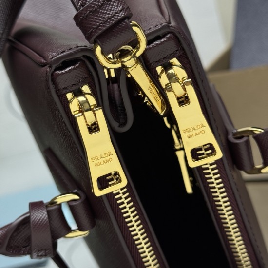 P680 top quality original P home super pop killer bag original quality Saffiano leather leather double carry handles removable adjustable leather shoulder strap gold plated hardware triangular shaped leather with metal engraved logo side snap closure two 