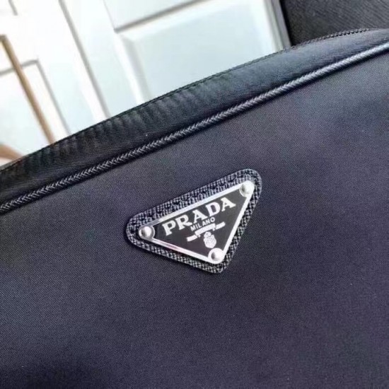 180 explosive handbag 2NE035 triangle adopted imported nylon material cross grain cowhide polished steel hardware removable tote strap back zipper compartments more capacity space 208 OEM code high-end atmospheric men's favorite length 24 x height 16 x bo