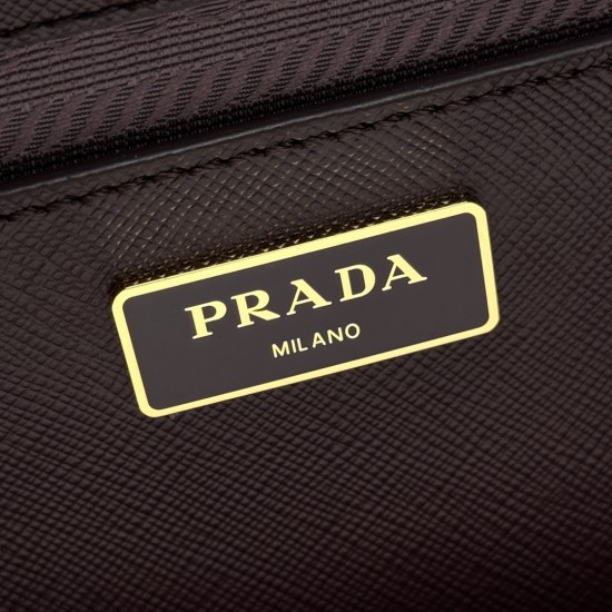 P730 Top Original P's Large Super Explosive Killer Bag Saffiano Leather Leather Double Carry Handle Removable Adjustable Leather Shoulder Strap Gold-Plated Fittings Triangular Leather with Metal Engraved Logo Side Snap Button Closure Two Zippered Exterior