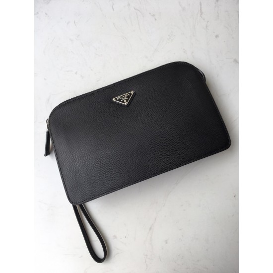 p260 new handbag 2VF056 men's handbag imported Saffiano leather men's handbag decorated with the classic triangle logo back strap and removable side straps can be used to meet the needs of the men's handbag is a wonderful collision of classic and trendy d