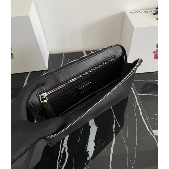 P260 new handbag 2VF056 men's handbag imported Saffiano leather men's handbag decorated with the classic triangle logo back strap and removable side straps can meet the needs of the use of the men's handbag is a wonderful collision of classic and trendy d