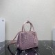 P780 top original 2023 new full star killer bag 1BA896 this mini satin handbags covered with different sizes of sparkling imported crystals to create outlined simple and exquisite lines of the bag body adorned with satin triangular lettering logo brand fe