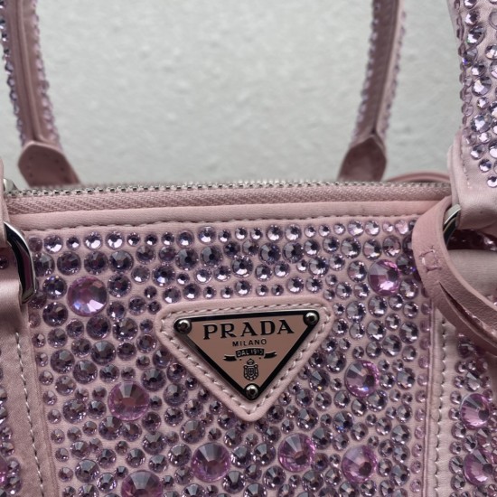 P780 top original 2023 new full star killer bag 1BA896 this mini satin handbags covered with different sizes of sparkling imported crystals to create outlined simple and exquisite lines of the bag body adorned with satin triangular lettering logo brand fe