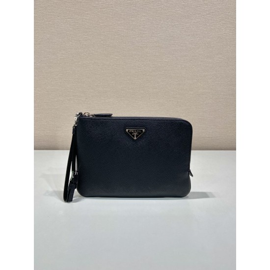 P280 new handbag 2NH024 small this men's hand into the cross grain cowhide leather with removable handle strap Lacan 7 words pull design simple and atmospheric super Pu models lightweight and practical like the baby hurry to get it L24xH17cm