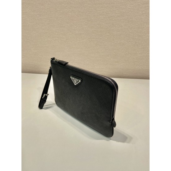 P280 new handbag 2NH024 small this men's hand into the cross grain cowhide leather with removable handle strap Lacan 7 words pull design simple and atmospheric super Pu models lightweight and practical like the baby hurry to get it L24xH17cm