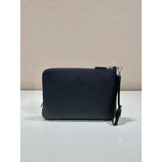 P280 new handbag 2NH024 small this men's hand into the cross grain cowhide leather with removable handle strap Lacan 7 words pull design simple and atmospheric super Pu models lightweight and practical like the baby hurry to get it L24xH17cm