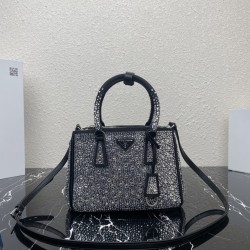 P730 top original 2023 new full star killer bag 1BA896 this mini satin handbags covered with different sizes of sparkling imported crystals to create outlined simple and exquisite lines of the body of the bag decorated with satin triangular lettering logo