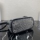 P730 top original 2023 new full star killer bag 1BA896 this mini satin handbags covered with different sizes of sparkling imported crystals to create outlined simple and exquisite lines of the body of the bag decorated with satin triangular lettering logo