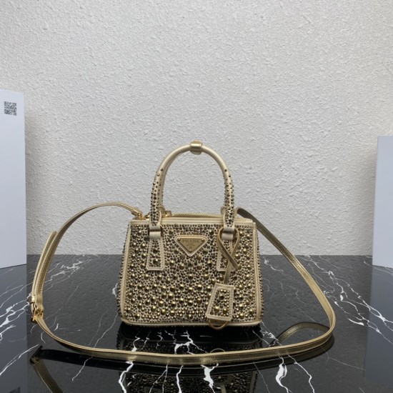 Top Original 2023 Spring/Summer New Starry Night Mini Killer Bag 1BA906 Dazzling crystals of different sizes glitter on this Prada Galleria bag to start a gorgeous party as if you were in the world of jewelry Charming design reflects Prada's centuries-old