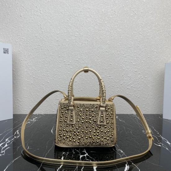 Top Original 2023 Spring/Summer New Starry Night Mini Killer Bag 1BA906 Dazzling crystals of different sizes glitter on this Prada Galleria bag to start a gorgeous party as if you were in the world of jewelry Charming design reflects Prada's centuries-old