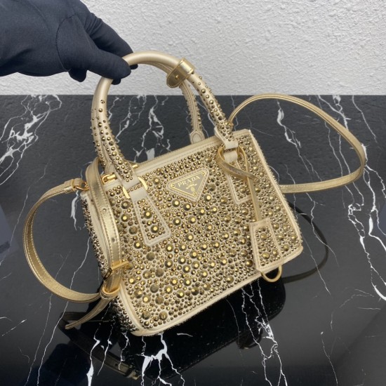 Top Original 2023 Spring/Summer New Starry Night Mini Killer Bag 1BA906 Dazzling crystals of different sizes glitter on this Prada Galleria bag to start a gorgeous party as if you were in the world of jewelry Charming design reflects Prada's centuries-old