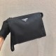 P180 Classic Clutch 2NE789 Triangle Mark made of imported nylon material cowhide removable leather wrist strap polished steel metal accessories 165 OEM code lightweight and fashionable L24xH17 bottom 65cm