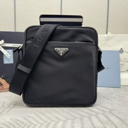 F410 with counter counterpart full package exclusive customized classic crossbody 2VH002 messenger bag nylon and Saffiano leather trim adjustable nylon shoulder strap polished steel hardware and black titanium zipper compartments extra zipper compartment 