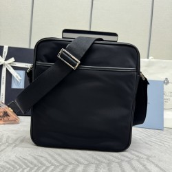 F410 with counter counterpart full package exclusive customized classic crossbody 2VH002 messenger bag nylon and Saffiano leather trim adjustable nylon shoulder strap polished steel hardware and black titanium zipper compartments extra zipper compartment 