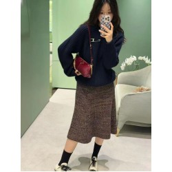 1BC221 Burgundy Waxed Leather Chain Crossbody Bag