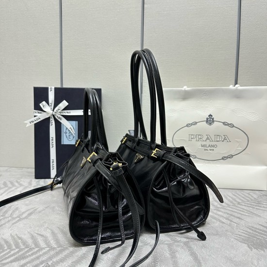 New Small Soft Lux Oil Waxed Leather 1BA426 Long Handle vs Short Handle