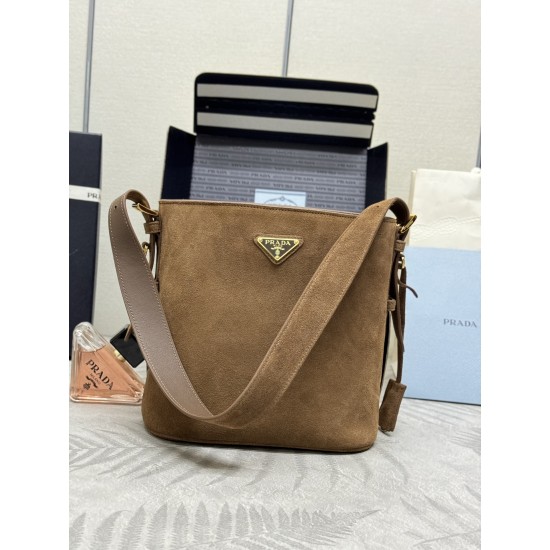 1BE078 Bucket Bag Nubuck Suede Back in Stock