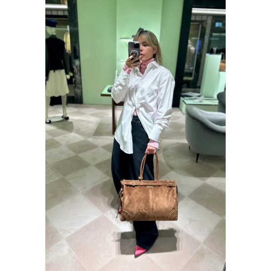 1BA439 Suede Dark Brown Top View