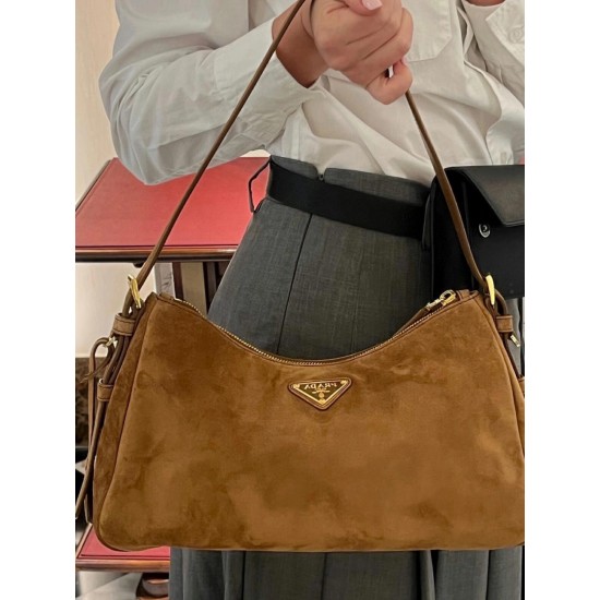 Large Aimee, suede, dark color, top view.