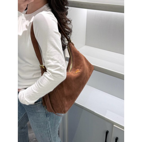 Large Aimee, suede, dark color, top view.