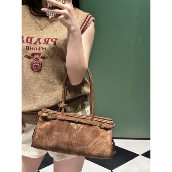 1BA426 Suede Dark Brown Top View