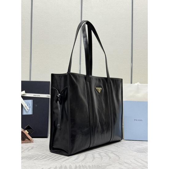 F750 new waxy leather tote bag 1BG460 This tote bag is made of imported waxy leather oily color exudes a classical atmosphere shoulder carry handheld can be capacity space is very large huge good use is definitely the time business people must-have models