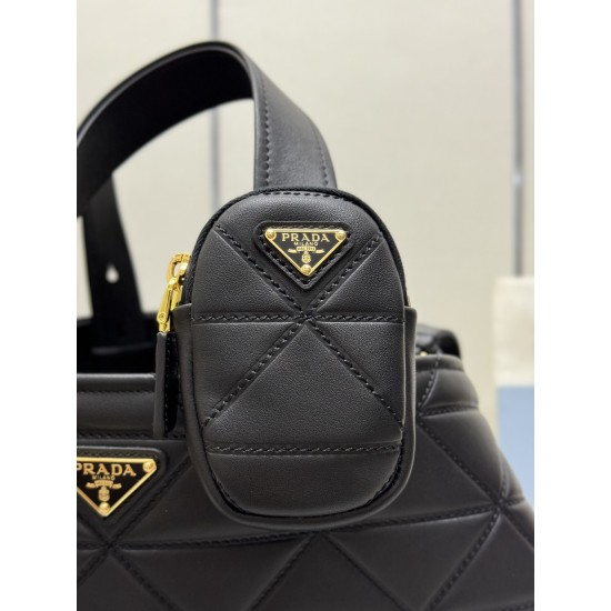 F950 new large tote bag 1bg547 arrived this Matinee handbags imported calfskin handmade diamond embossed embroidery line pattern design looks unique atmosphere with imported sheepskin with a zipper pouch with hook and loop buckle removable handle and long