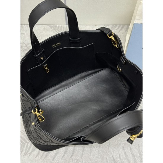 F950 new large tote bag 1bg547 arrived this Matinee handbags imported calfskin handmade diamond embossed embroidery line pattern design looks unique atmosphere with imported sheepskin with a zipper pouch with hook and loop buckle removable handle and long