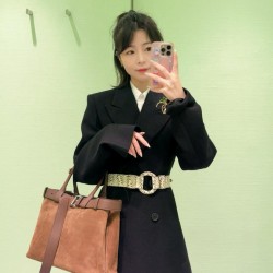 Large brushed leather.