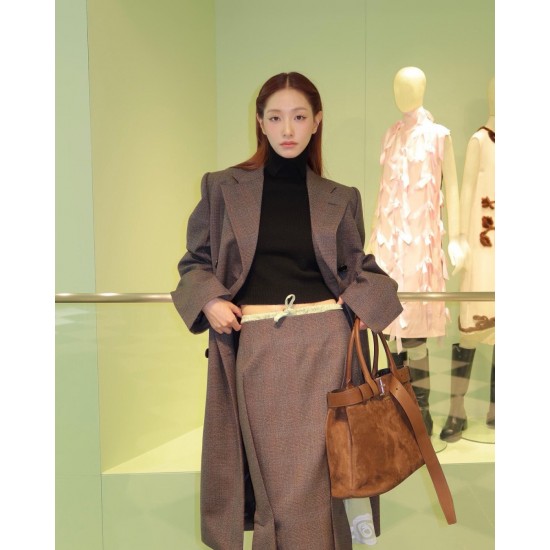 Large brushed leather.