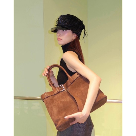 Large brushed leather.