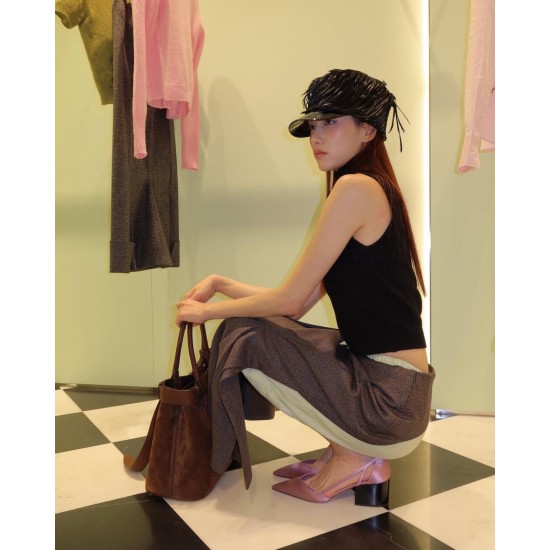 Large brushed leather.